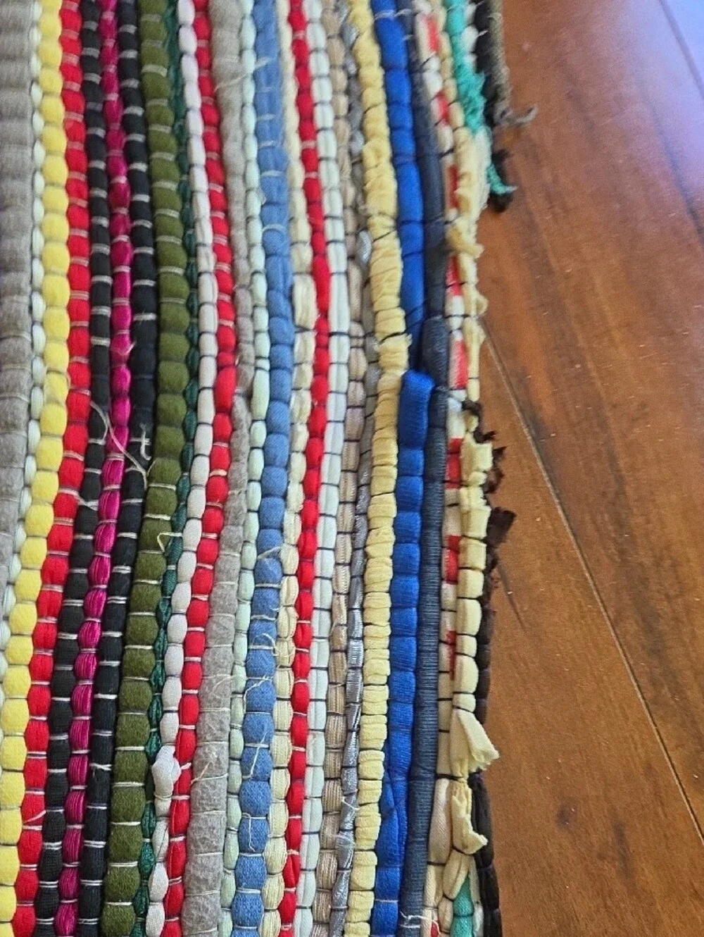 Multicolor Striped Woven Skirt - Vibrant Rainbow Stripes RAG RUG